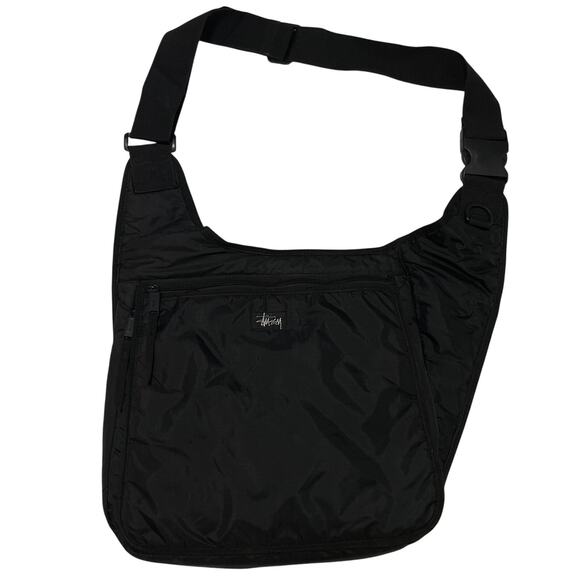 VTG 90's Y2K Stussy Black Technical Crossbody Sling Messenger Bag - Picture 1 of 5